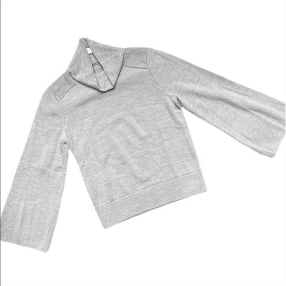LULULEMON Grey Knit Cowl Neck Bell Sleeve Sweater - Picture 1 of 5